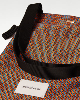 detailed view of the orange aldine silk shopper bag|light