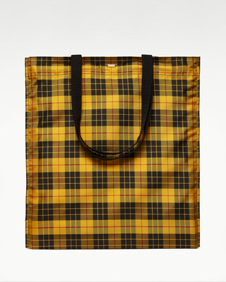 front view of the yellow aldine silk shopper bag|light