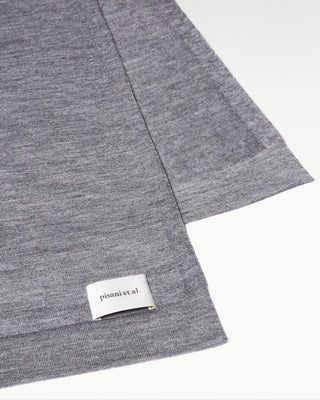detailed view of the grey large aria cashmere silk scarf|light