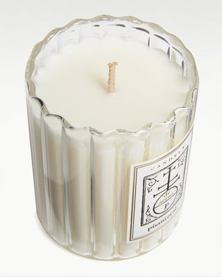 top view of the de aetna natural wax candle|light