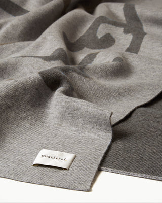 fabric view of the grey double faced veritas wool blanket|dark