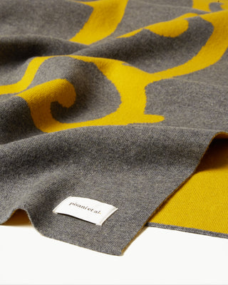 fabric view of the yellow double faced veritas wool blanket|light